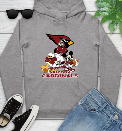 NFL Arizona Cardinals Mickey Mouse Donald Duck Goofy Football Shirt Youth Hoodie 6