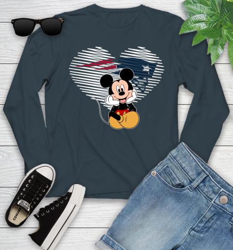 NFL New England Patriots The Heart Mickey Mouse Disney Football T Shirt_000 Youth Long Sleeve 10 NFL New England Patriots The Heart Mickey Mouse Disney Football T Shirt_000 Youth Long Sleeve - Image 10