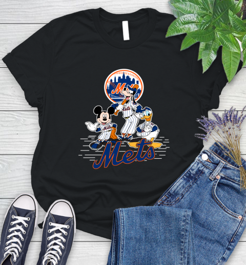 MLB New York Mets Mickey Mouse Donald Duck Goofy Baseball T Shirt Women's T-Shirt