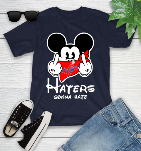 MLB Los Angeles Dodgers Haters Gonna Hate Mickey Mouse Disney Baseball T Shirt_000 Youth T-Shirt 2