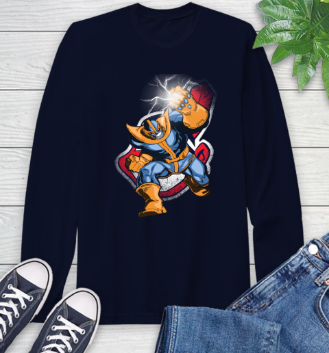 Cleveland Indians MLB Baseball Thanos Avengers Infinity War Marvel Long Sleeve T-Shirt 3