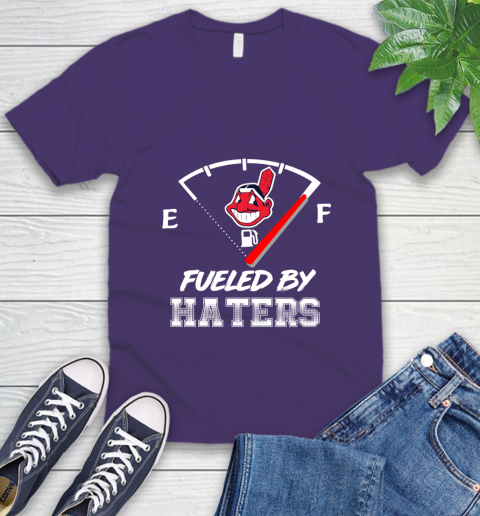 Cleveland Indians MLB Baseball Fueled By Haters Sports V-Neck T-Shirt 9