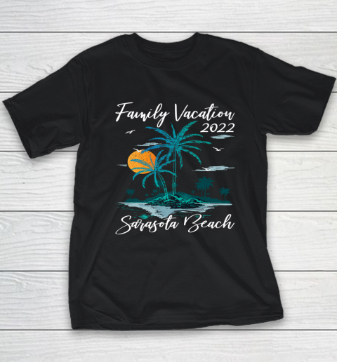 Retro Sunset Family Vacation 2022 Florida Sarasota Beach Youth T-Shirt