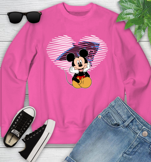 NFL Carolina Panthers The Heart Mickey Mouse Disney Football T Shirt_000 Youth Sweatshirt 6