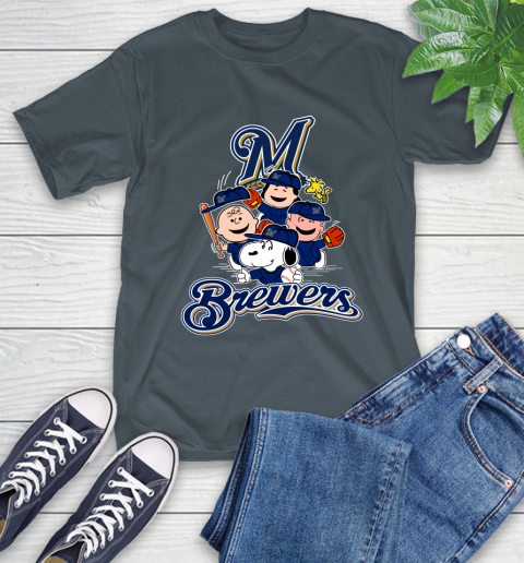 MLB Milwaukee Brewers Snoopy Charlie Brown Woodstock The Peanuts Movie Baseball T Shirt_000 T-Shirt 10