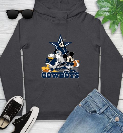 NFL Dallas Cowboys Mickey Mouse Donald Duck Goofy Football Shirt Youth Hoodie 8