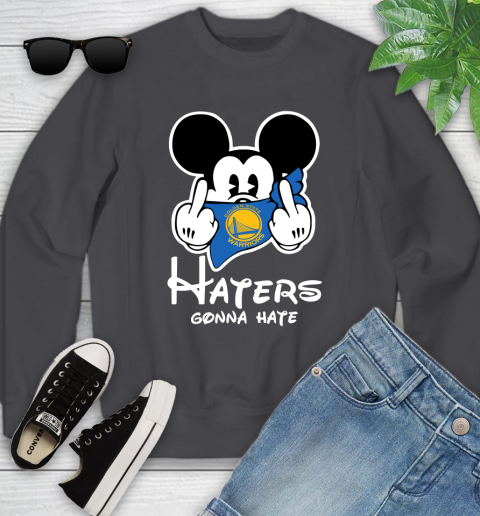 NBA Golden State Warriors Haters Gonna Hate Mickey Mouse Disney Basketball T Shirt Youth Sweatshirt 5