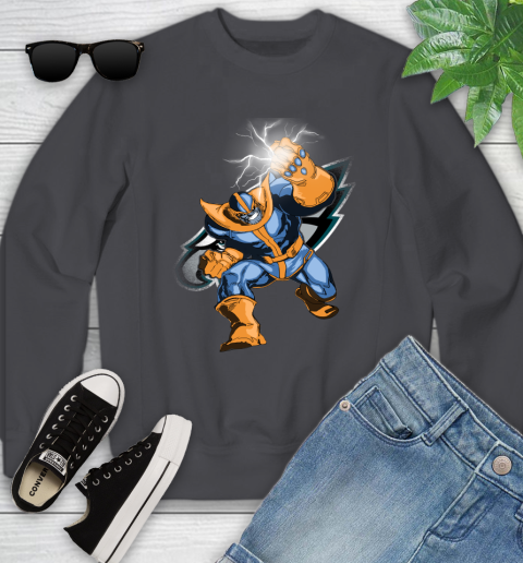 Philadelphia Eagles NFL Football Thanos Avengers Infinity War Marvel Youth Sweatshirt 5