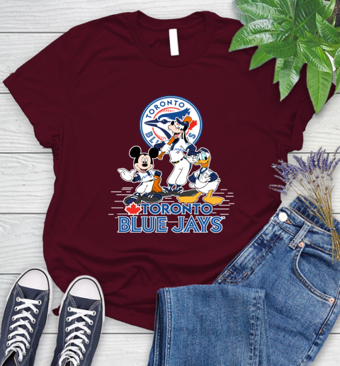 MLB Toronto Blue Jays Mickey Mouse Donald Duck Goofy Baseball T Shirt Women's T-Shirt 7