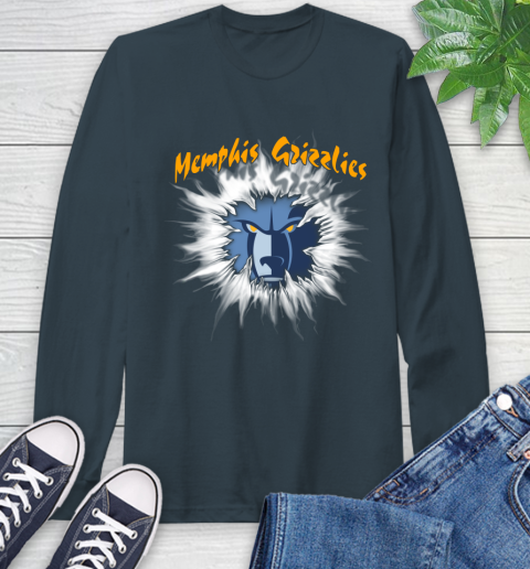 Memphis Grizzlies NBA Basketball Rip Sports Long Sleeve T-Shirt 9
