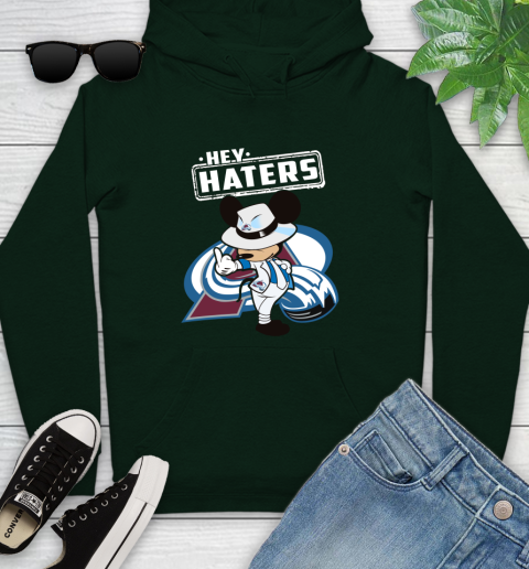 NHL Hey Haters Mickey Hockey Sports Colorado Avalanche Youth Hoodie 14