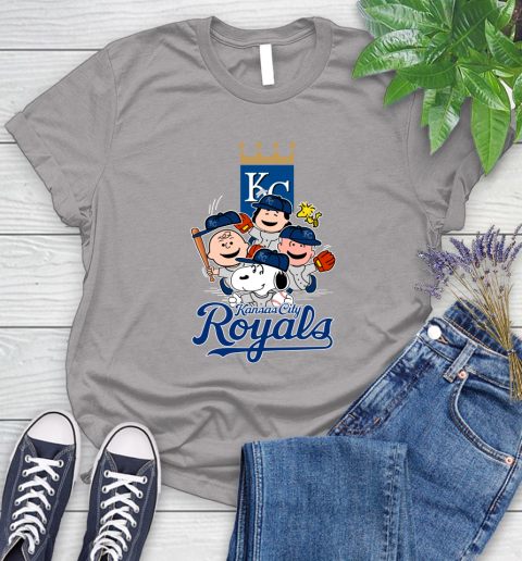 MLB Kansas City Royals Snoopy Charlie Brown Woodstock The Peanuts Movie Baseball T Shirt_000 Women's T-Shirt 5