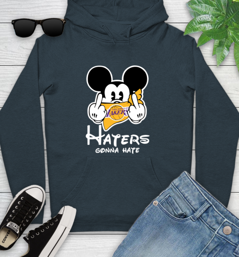 NBA Los Angeles Lakers Haters Gonna Hate Mickey Mouse Disney Basketball T Shirt Youth Hoodie 10