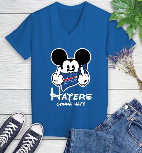 NFL Buffalo Bills Haters Gonna Hate Mickey Mouse Disney Football T Shirt Women's V-Neck T-Shirt 10