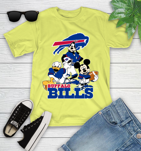 NFL Buffalo Bills Mickey Mouse Donald Duck Goofy Football Shirt Youth T-Shirt 25