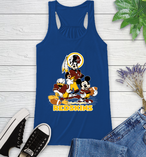 NFL Washington Redskins Mickey Mouse Donald Duck Goofy Football Shirt Racerback Tank 8