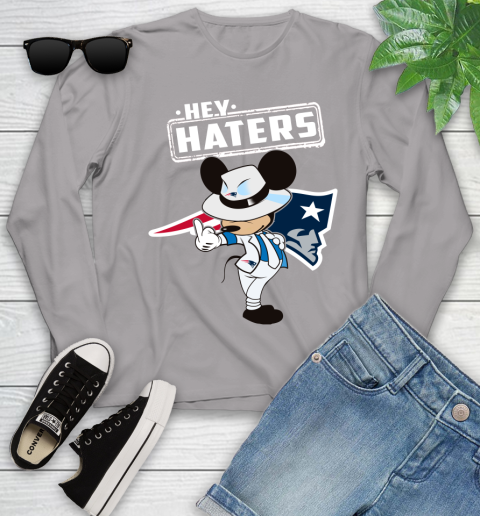 NFL Hey Haters Mickey Football Sports New England Patriots Youth Long Sleeve 5