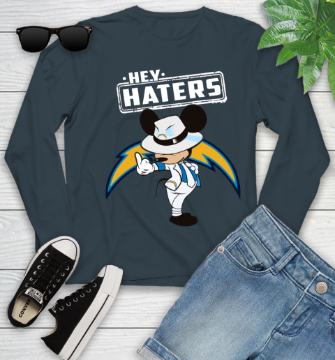 NFL Hey Haters Mickey Football Sports Los Angeles Chargers Youth Long Sleeve 9