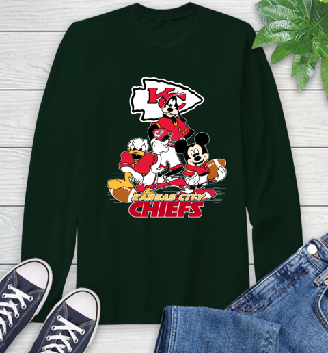 NFL Kansas City Chiefs Mickey Mouse Donald Duck Goofy Football Shirt Long Sleeve T-Shirt 7