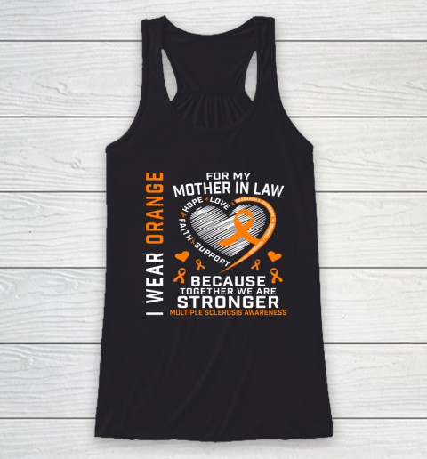 Orange Ribbon MS Mother In Law Multiple Sclerosis Awareness Racerback Tank