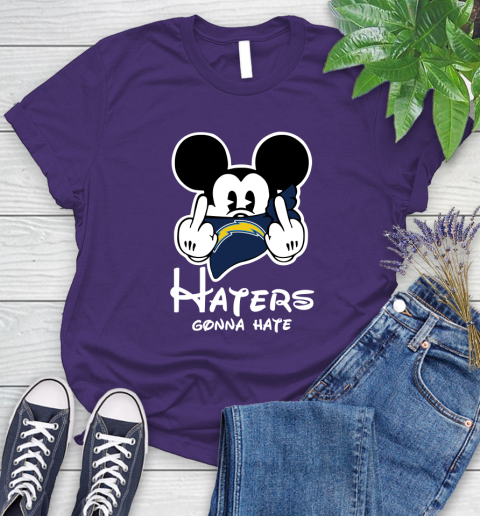 NFL Los Angeles Chargers Haters Gonna Hate Mickey Mouse Disney Football T Shirt Women's T-Shirt 4