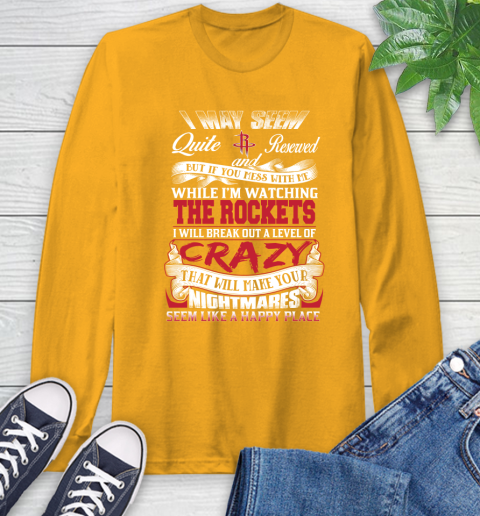 Houston Rockets NBA Basketball Don't Mess With Me While I'm Watching My Team Long Sleeve T-Shirt 2