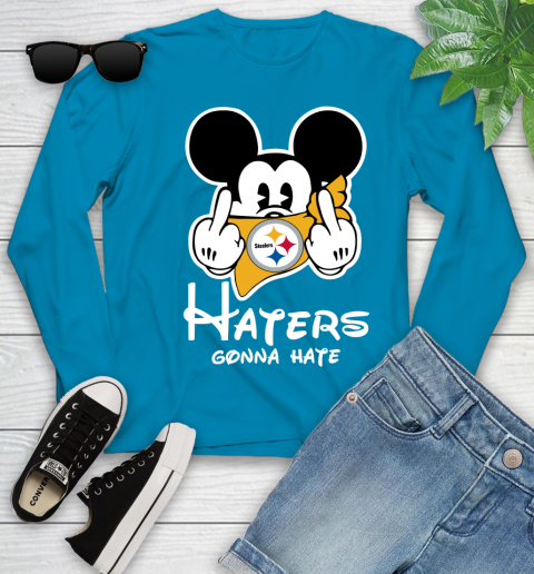 NFL Pittsburgh Steelers Haters Gonna Hate Mickey Mouse Disney Football T Shirt_000 Youth Long Sleeve 8