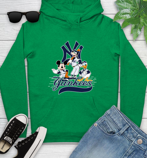 MLB New York Yankees Mickey Mouse Donald Duck Goofy Baseball T Shirt Youth Hoodie 9