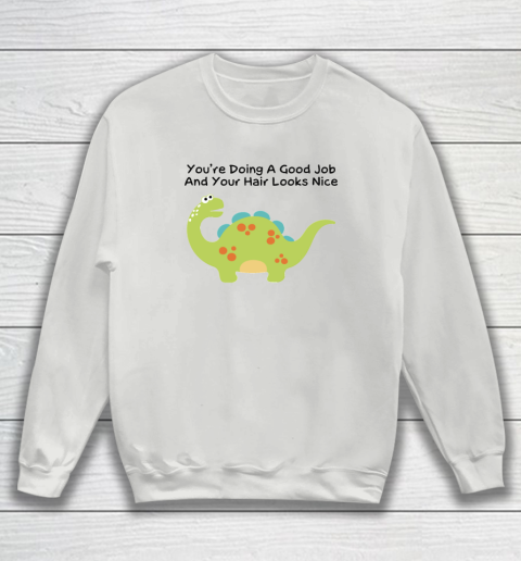 Dinosaur Funny Shirt You Are Doing A Good Job And Your Hair Looks Nice Sweatshirt 3