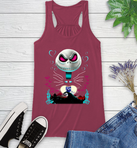 MLB Kansas City Royals Jack Skellington Sally The Nightmare Before Christmas Baseball Racerback Tank 7