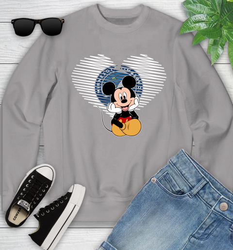NBA Minnesota Timberwolves The Heart Mickey Mouse Disney Basketball Youth Sweatshirt 3