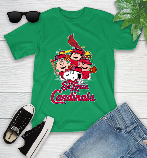 MLB St.Louis Cardinals Snoopy Charlie Brown Woodstock The Peanuts Movie Baseball T Shirt_000 Youth T-Shirt 8