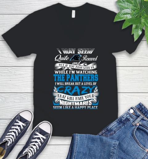 Carolina Panthers NFL Football Don't Mess With Me While I'm Watching My Team V-Neck T-Shirt
