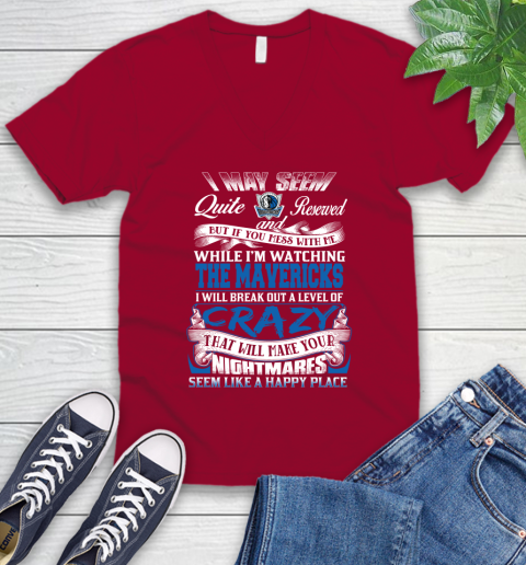Dallas Mavericks NBA Basketball Don't Mess With Me While I'm Watching My Team V-Neck T-Shirt 7