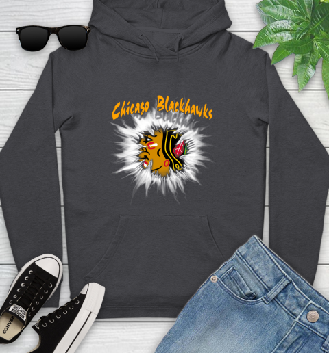 Chicago Blackhawks NHL Hockey Adoring Fan Rip Sports Youth Hoodie 8