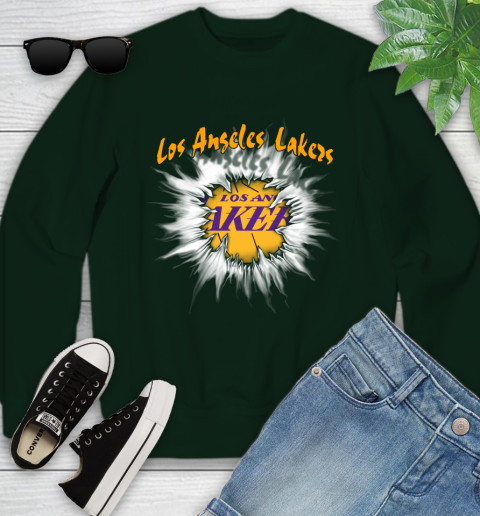 Los Angeles Lakers NBA Basketball Rip Sports Youth Sweatshirt 9