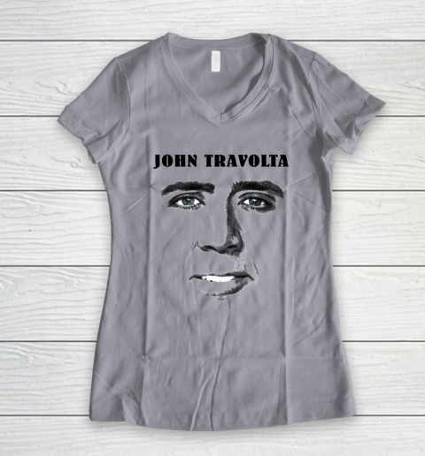 Nicolas Cage John Travolta Women's V-Neck T-Shirt 2