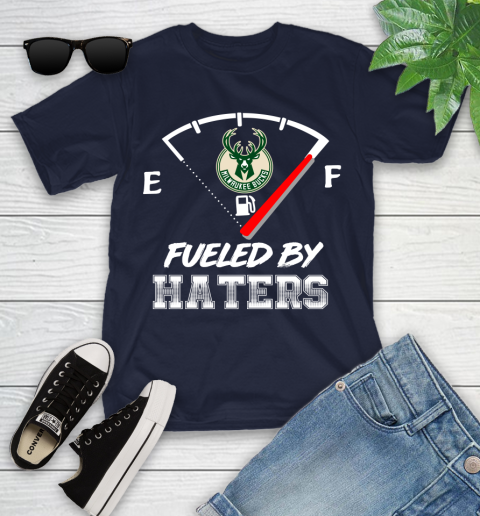 Milwaukee Bucks NBA Basketball Fueled By Haters Sports Youth T-Shirt - Image 3