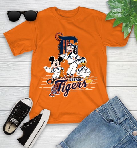 MLB Detroit Tigers Mickey Mouse Donald Duck Goofy Baseball T Shirt Youth T-Shirt 9