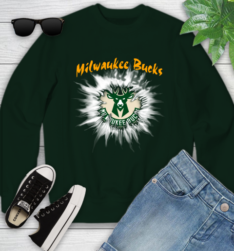 Milwaukee Bucks NBA Basketball Rip Sports Youth Sweatshirt 9