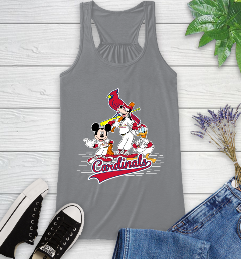 MLB St.Louis Cardinals Mickey Mouse Donald Duck Goofy Baseball T Shirt Racerback Tank 4