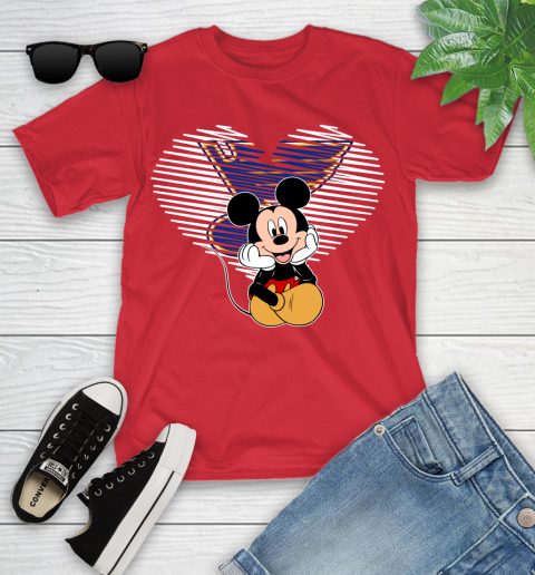 NHL St.Louis Blues The Heart Mickey Mouse Disney Hockey Youth T-Shirt 13