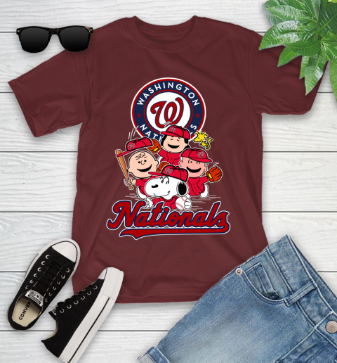 MLB Washington Nationals Snoopy Charlie Brown Woodstock The Peanuts Movie Baseball T Shirt_000 Youth T-Shirt 14