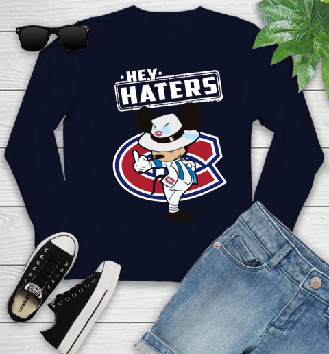 NHL Hey Haters Mickey Hockey Sports Montreal Canadiens Youth Long Sleeve 2