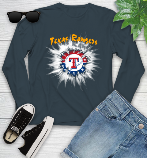 Texas Rangers MLB Baseball Adoring Fan Rip Sports Youth Long Sleeve 9