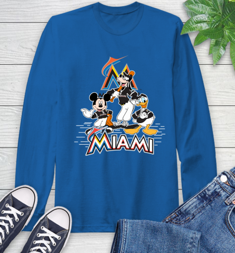 MLB Miami Marlins Mickey Mouse Donald Duck Goofy Baseball T Shirt Long Sleeve T-Shirt 11 MLB Miami Marlins Mickey Mouse Donald Duck Goofy Baseball T Shirt Long Sleeve T-Shirt - Image 11