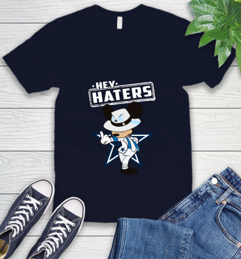 NFL Hey Haters Mickey Football Sports Dallas Cowboys V-Neck T-Shirt 2