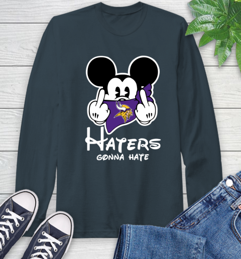 NFL Minnesota Vikings Haters Gonna Hate Mickey Mouse Disney Football T Shirt Long Sleeve T-Shirt 9