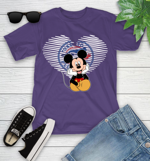 MLB Toronto Blue Jays The Heart Mickey Mouse Disney Baseball T Shirt_000 Youth T-Shirt 3