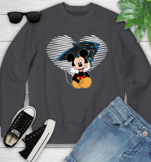 NFL Carolina Panthers The Heart Mickey Mouse Disney Football T Shirt_000 Youth Sweatshirt 5